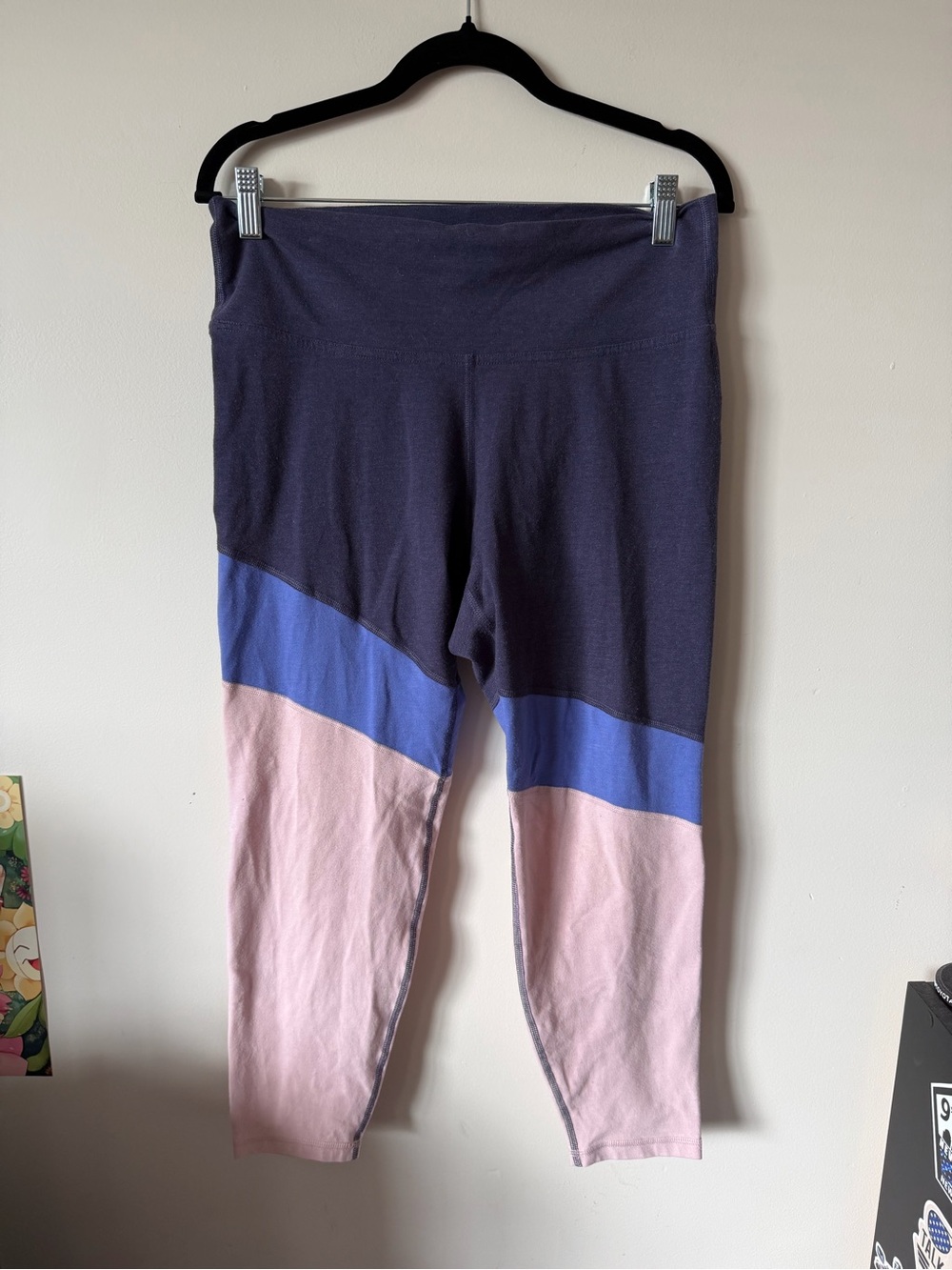 Women’s Old Navy Navy, Periwinkle & Light Pink Colorblock Leggings